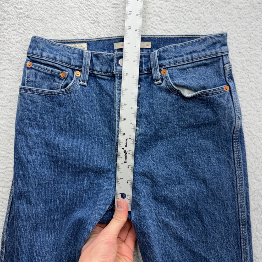 Levis Premium Wedgie Straight Jeans Blue High Rise Button Fly 26995-0000 Size 26 - Picture 8 of 12